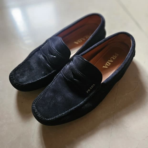 [프라다/스웨이드] 빈티지 워시드블루 로퍼 / 270