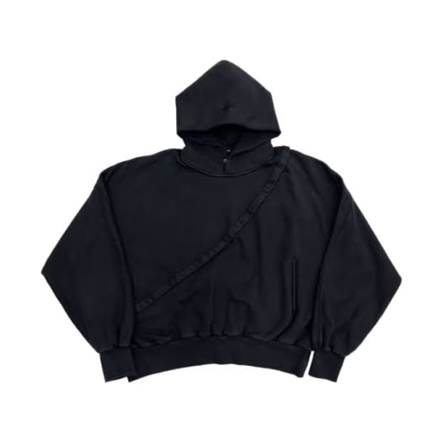 논노드 x 신세계 BAYC #8446 2 피스 크롭 후드 워시드 블랙