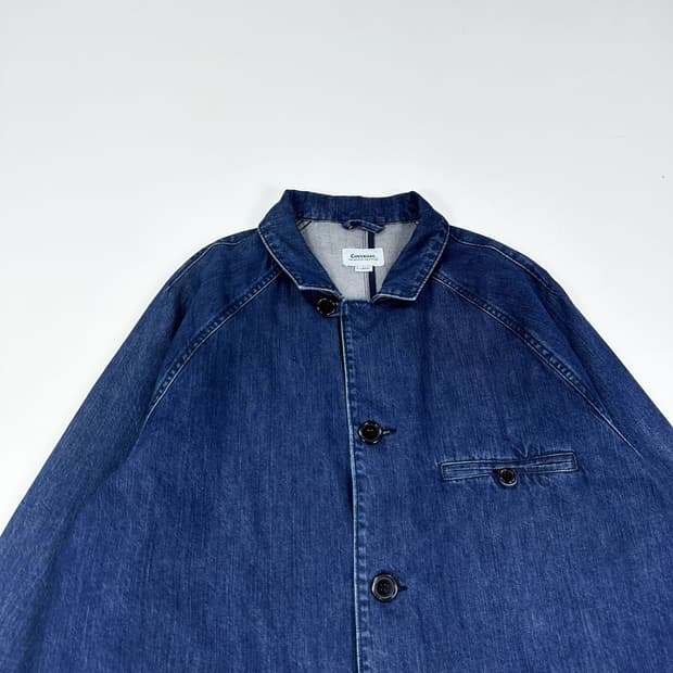 커버낫 자수 백로고 데님 롱 초어자켓 (XL)