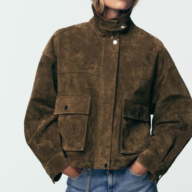 자라 100% 스웨이드 리얼 레더 자켓