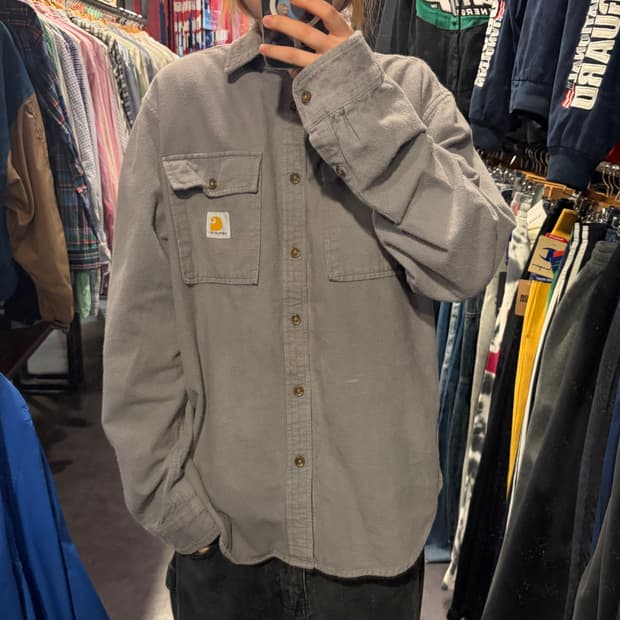 [IM] Carhartt 칼하트 긴팔 셔츠 투포켓 그레이
