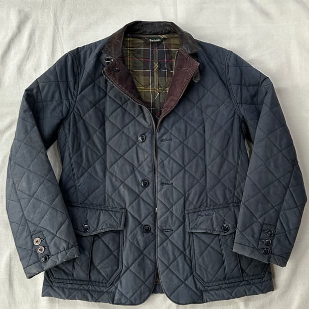 바버 왁스 퀼팅 자켓 네이비 S