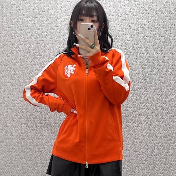 나이키 네덜란드 13-14 국대 Y2K 오렌지 져지 집업 L C11020