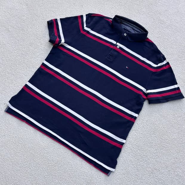 S 타미힐피거 반팔 카라 티셔츠 0323E