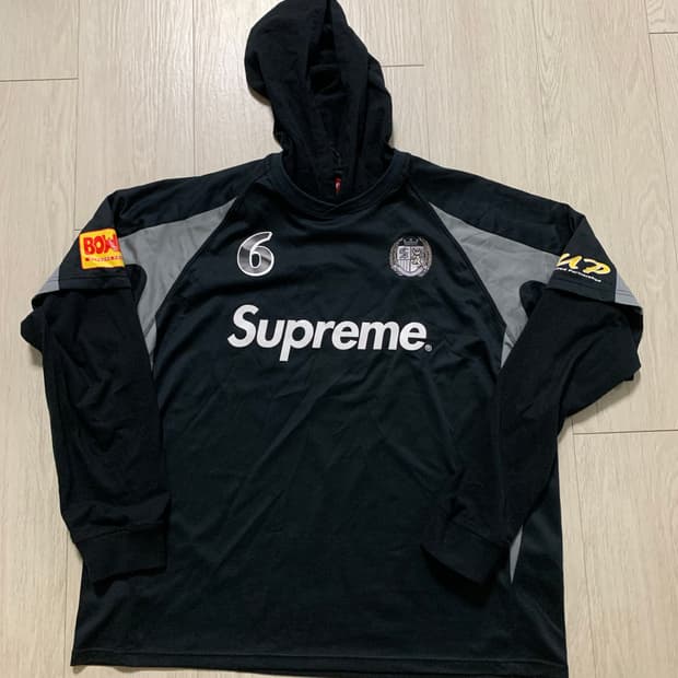 [XL]슈프림 후드 사커 져지 블랙
