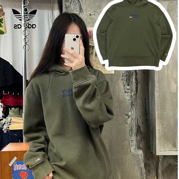 타미힐피거 후드티 올리브 L #csz449
