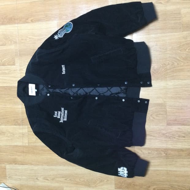 칼하트윕 코듀로이 레터맨 자켓 m