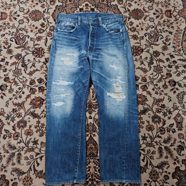 2000's LVC 37501 디스트레스 셀비지 청바지 38 실측 36