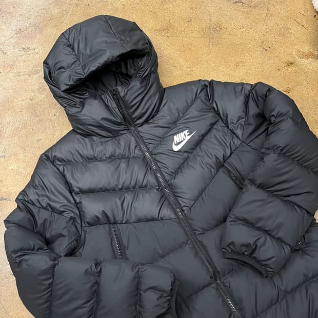 [정품/L] 나이키 블랙 후드 패딩 점퍼 b19