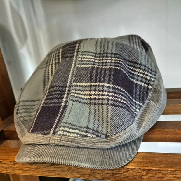 코듀로이 체크 헌팅캡