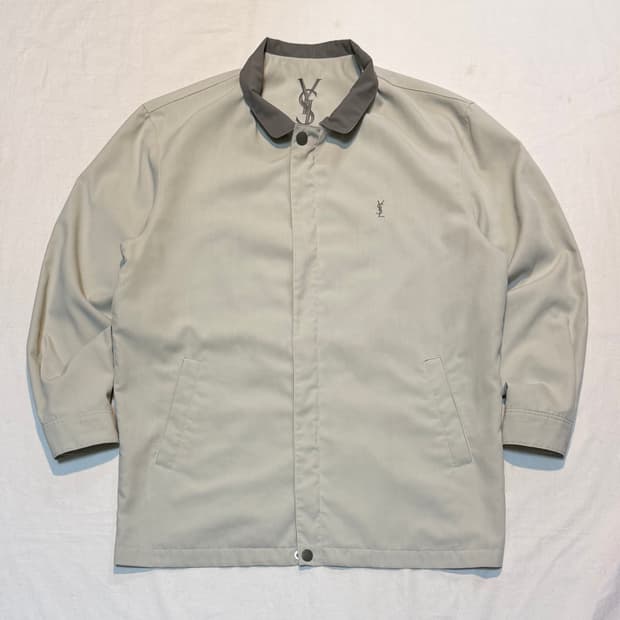 90s YSL 입생로랑 빈티지 블루종 자켓 베이지