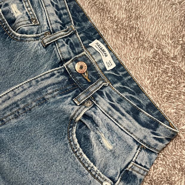 풀앤베어 세미와이드 스트레이트 데님 