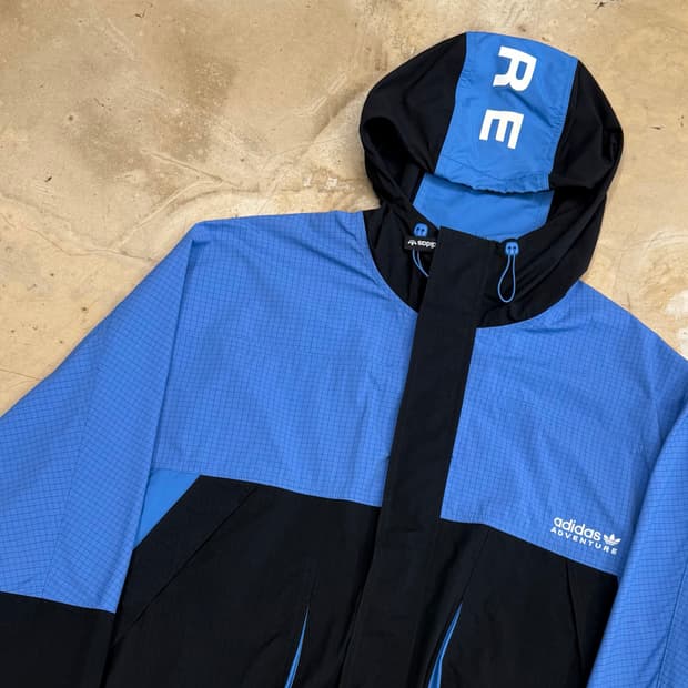 2XL 아디다스 어드밴처 블루블랙 바람막이