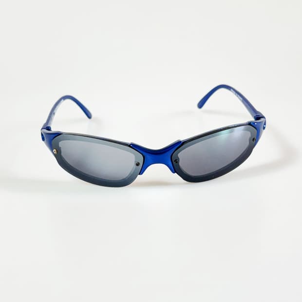 90s LEON 랩어라운드 블루 프레임 빈티지 선글라스