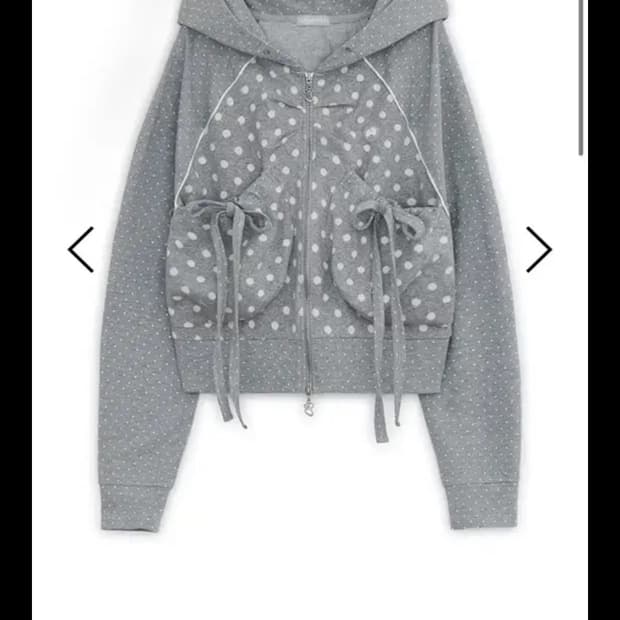 허그유어스킨 도트 후드집업