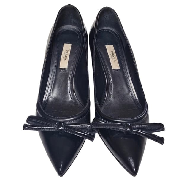 Prada 프라다 리본 블랙 펌프스 힐 구두 