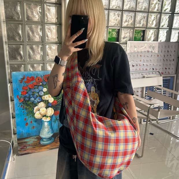 Check round eco bag