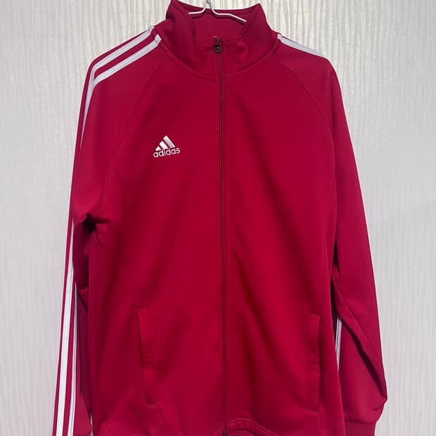 아디다스 레드 기모 져지