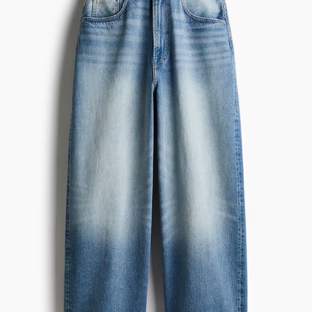 수퍼 배기 진 데님 블루