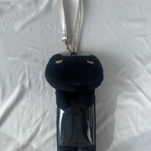 츠모리 치사토 고양이 인형 패스 케이스 카드 지갑 미니 백 키링 백