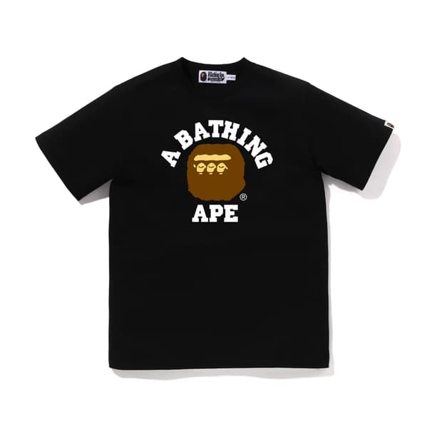 [150] 베이프 트리플 컬리지 반팔티 블랙 키즈