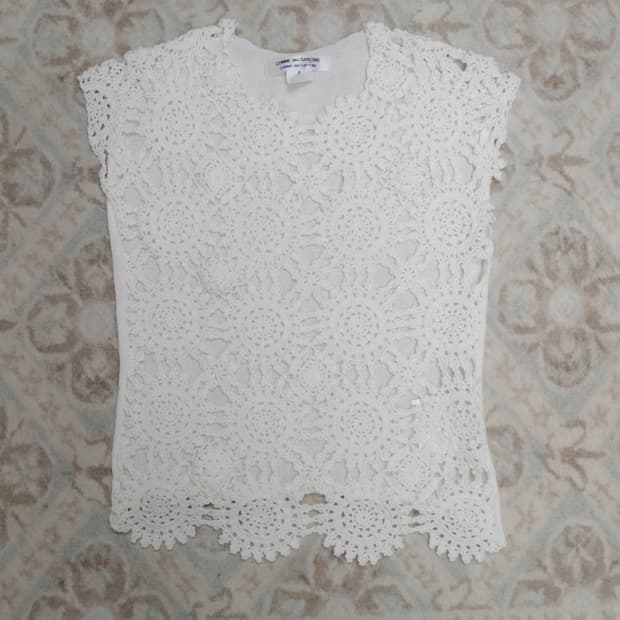 Comme des garcons crochet knit top