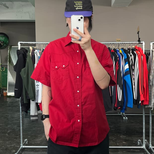 랭글러 웨스턴 반팔 셔츠 