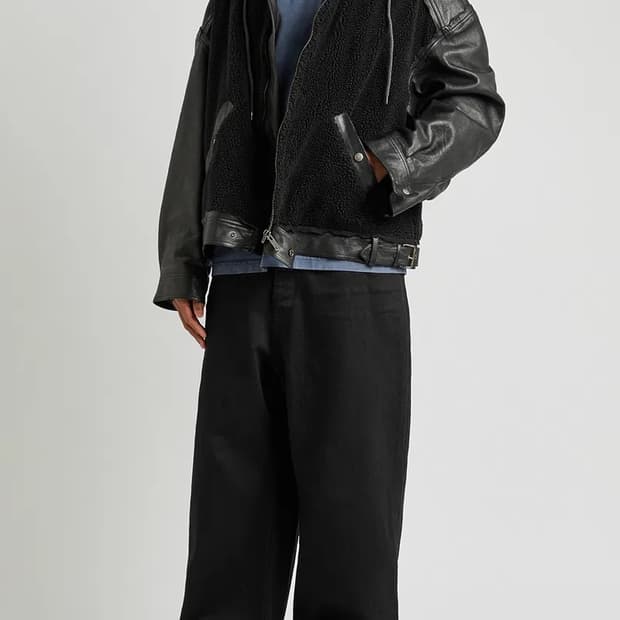 발렌시아가 college 1917 레더 자켓 S