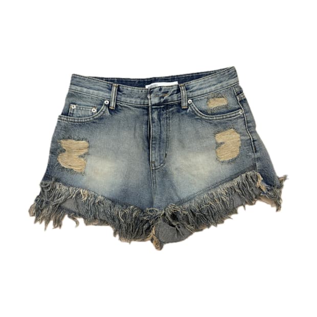 보헤미안서울 데미지 워싱 쇼츠 블루 L