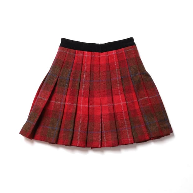 해리스 트위드 Harris Tweed Wool Pleated Skirt
