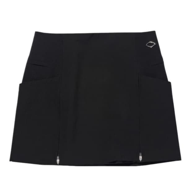 Mischief zipper slit skirt black M