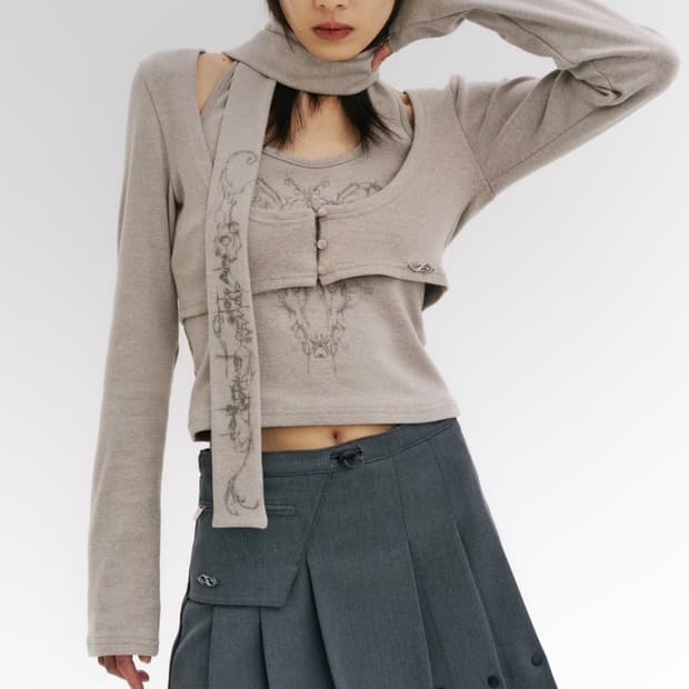 허그유어스킨 hugyourskin 소프트 타투 가디건 (beige)