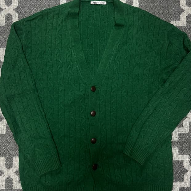 자라 케이블 니트 가디건