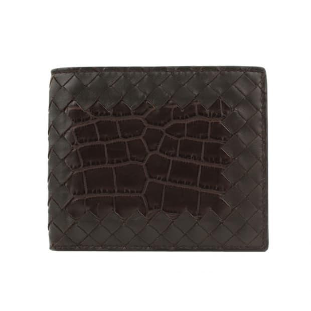 보테가베네타 다크브라운 위빙&와니패턴 반지갑