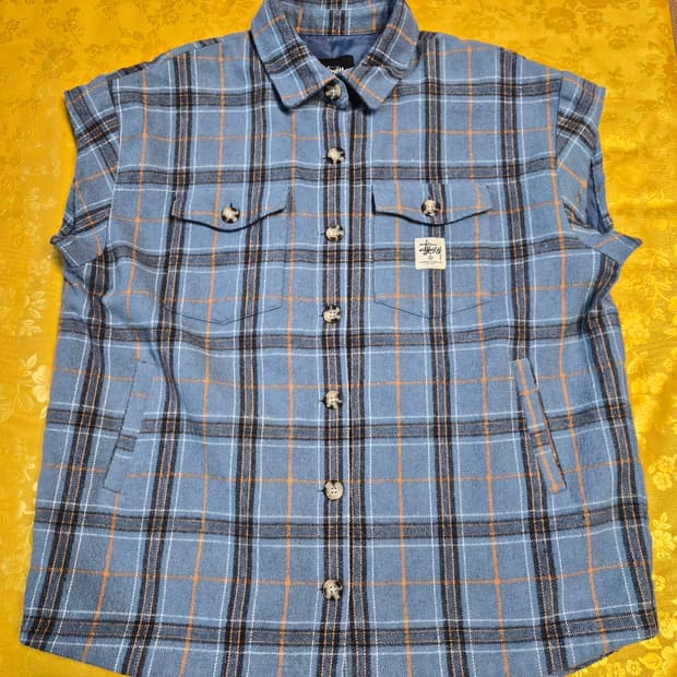 스투시 체크민소매셔츠