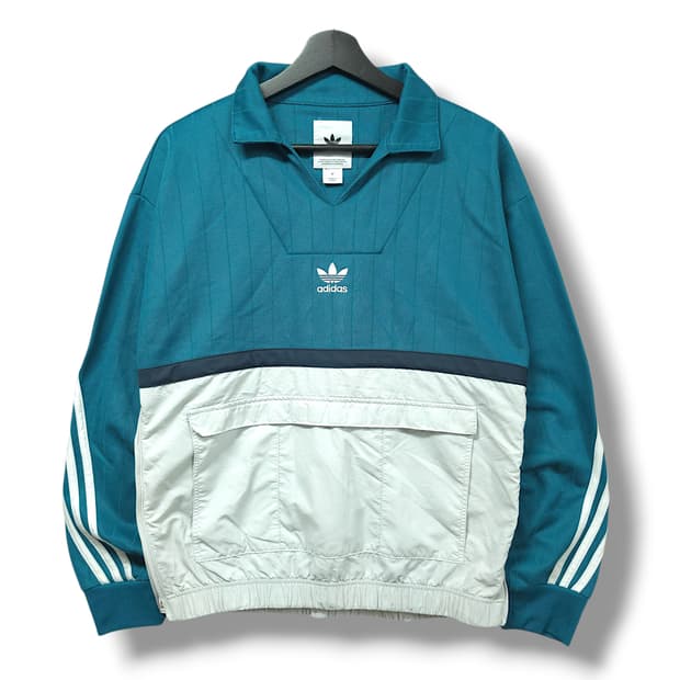 [M] 아디다스 리얼 틸 화이트 카라 드릴 풀 오버 아노락