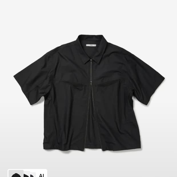 Etce PANEL HALF ZIP SHIRT (BLACK)