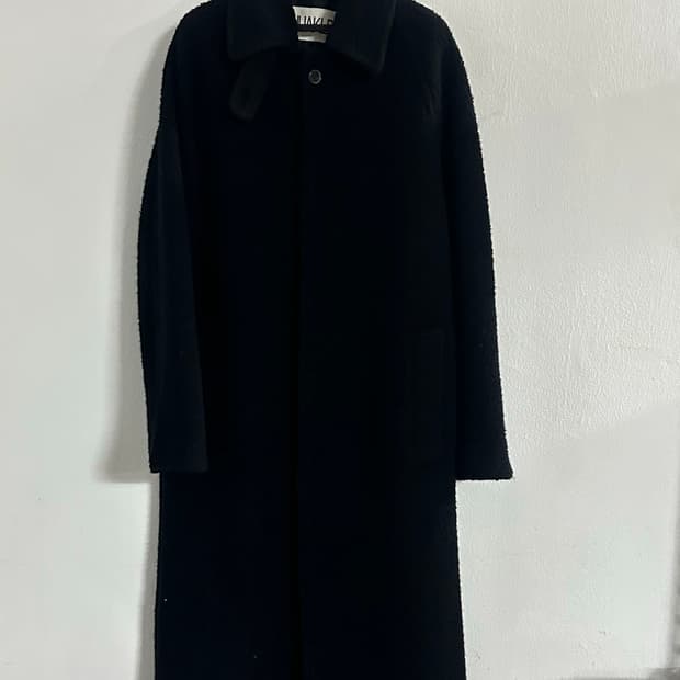 누아클레 울 부클 발마칸 코트 블랙 