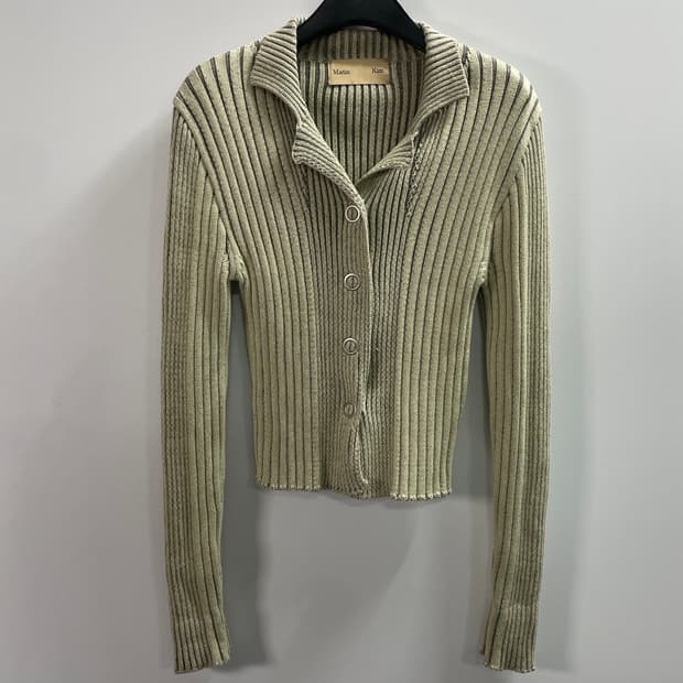 마뗑킴 골지 오픈카라 니트 가디건 (on.614)