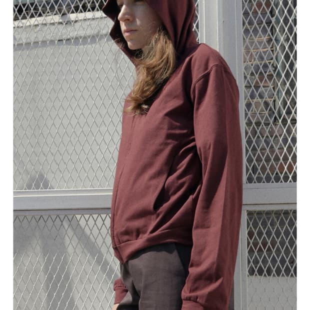 머듈 라운지후드집업 버건디