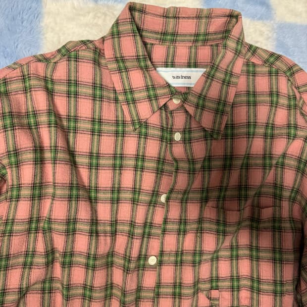 [2]웨이비니스 핑크 멜론 체크 셔츠