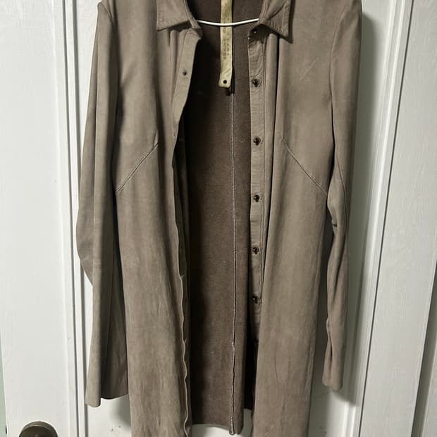 isaac sellam long leather shirt
