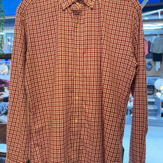 라코스테 레드 체크셔츠