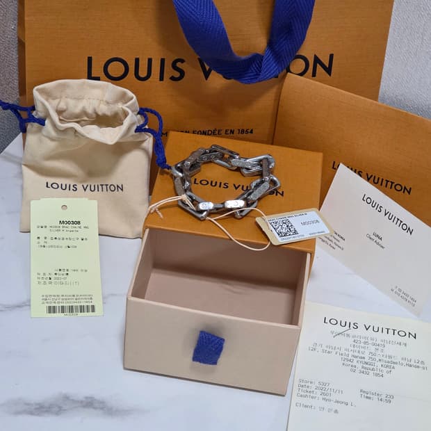 [새상품급] 루이비통 버질아블로 모노그램 체인 팔찌 M Size