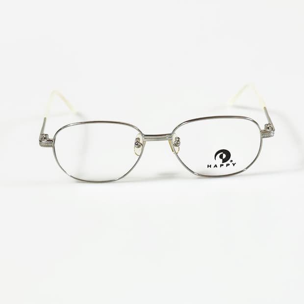 90s HAPPY 실버 메탈 슬림 스퀘어 빈티지 안경