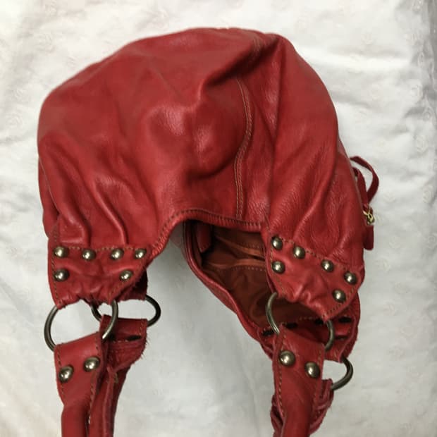 One’s heart 레더 토트백 레드 