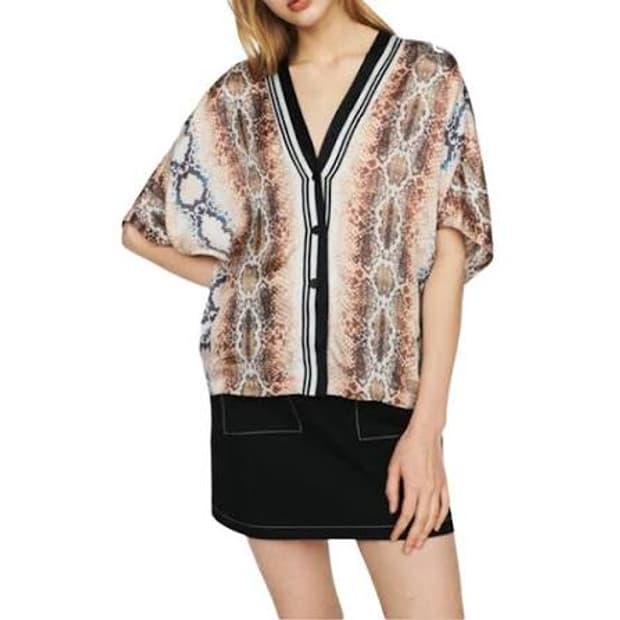 마쥬 파이톤 프린트 오버사이즈 블라우스 2사이즈