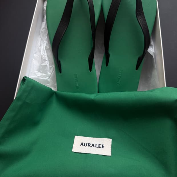 Auralee 39사이즈 오라리 소프트레더 플립플랍