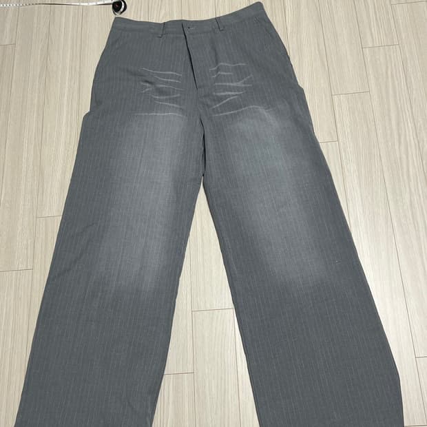 자라 그레이 스트라이프 슬렉스