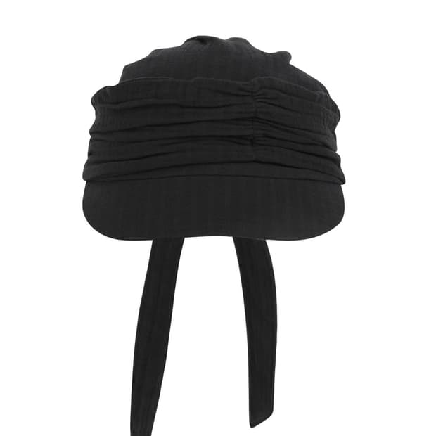 KNOT SHIRRING CAP BLACK